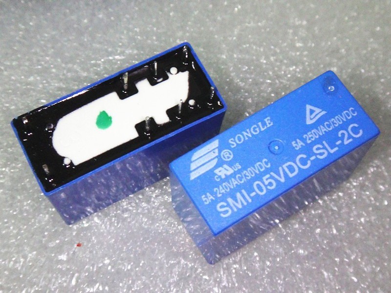 2PCS 8pins 5V SMI-05VDC-SL-2C 5A 250VAC Power Relay