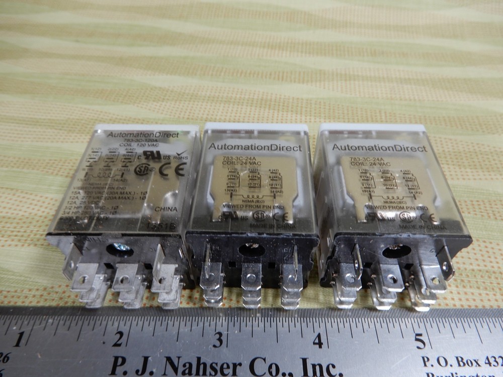 Automation Direct 783-3C-120A 783-3C-24A (2) TPDT Relays Lightly Used? BX