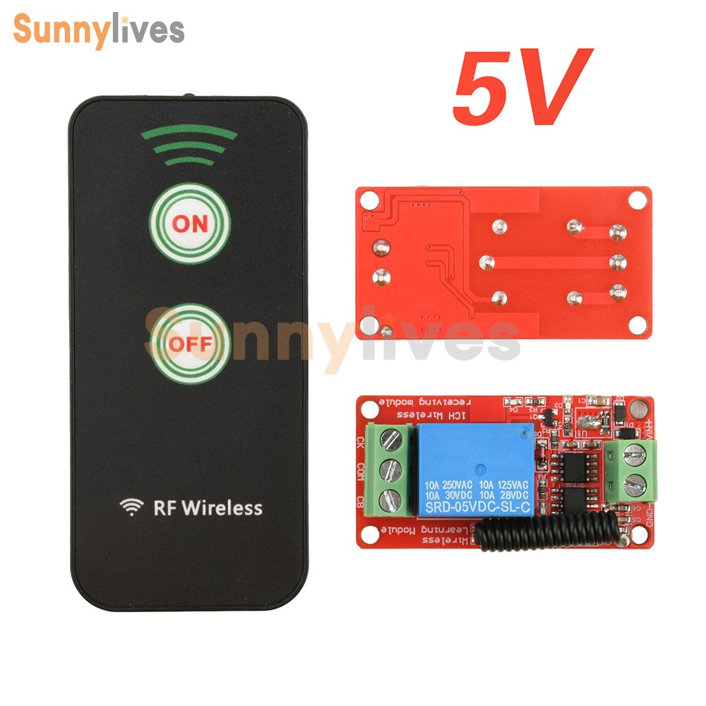 DC 5V 12V 24V Wireless Remote Control Receiver Switch Relay Module 1CH 433MHz