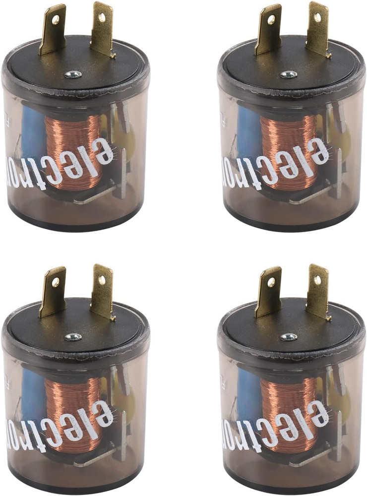 4 Pcs 2 Pin 12V Electronic Turn Signal Flasher Relay 2 Prong Flasher Relay 20 Am