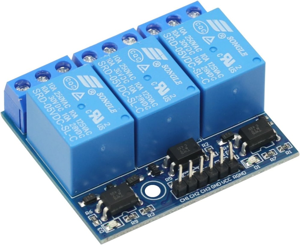 DC 5V 3 Channel Relay Module Expansion Board Optocoupler Insulation 3.3V Signal
