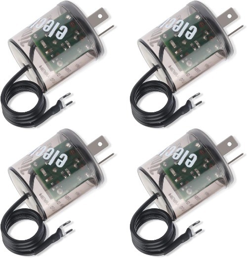 2Pin LED Flasher Relay with Ground Wire, 12V Car Flasher Relay for Color: 4PCS