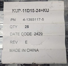25 TE 4-1393117-5 KUP-11D15-24 Plug-In Relay General Purpose 10A 24Vdc Coil DPDT