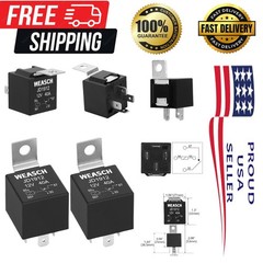Reliable 2 Pack JD1912 12V Automotive Relay, 40A Plug-In for Easy Installation