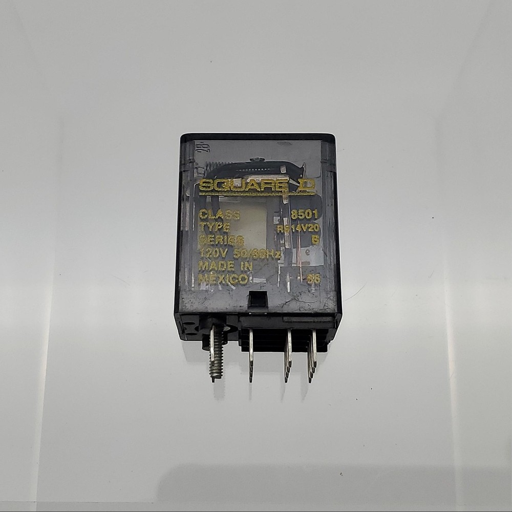 Square D 8501RS4V20 Relay Miniature Plug In 4 Pole 14 Blade for 8501NR45 Base