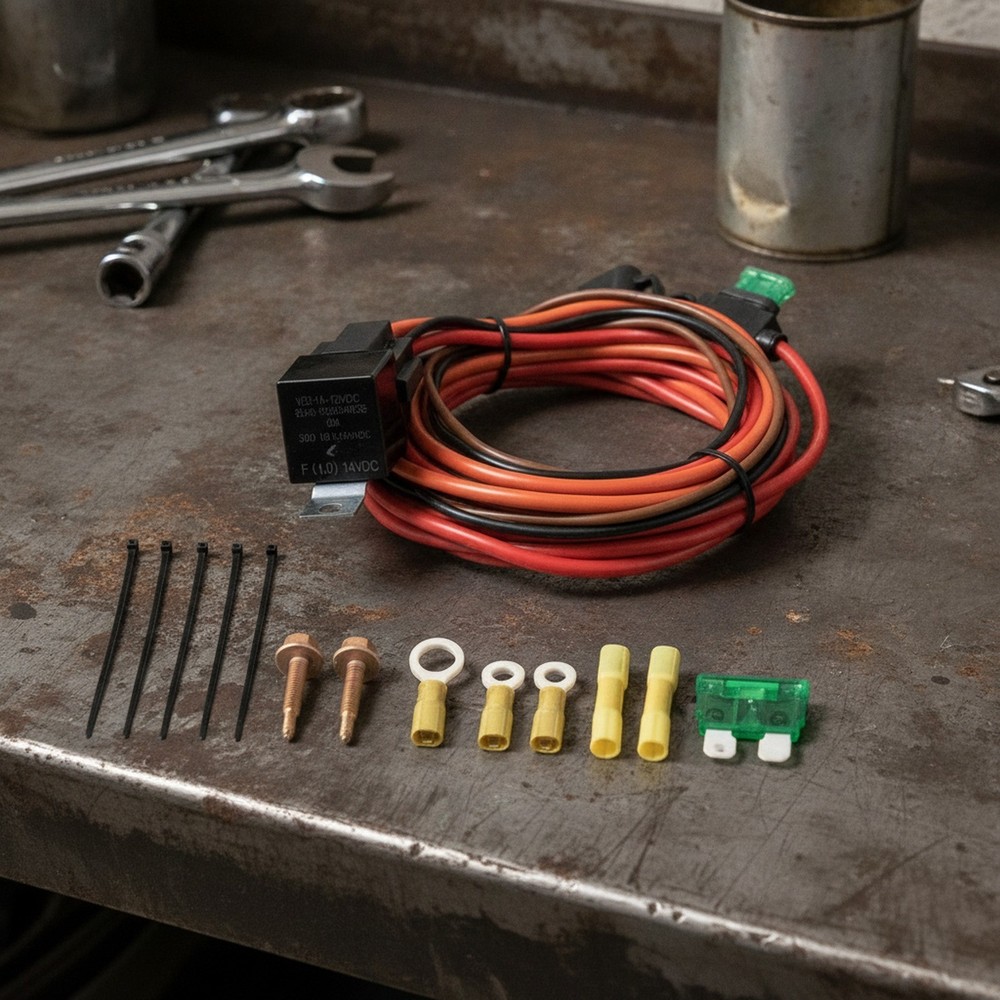 12V Universal Fuel Pump Relay Harness Kit for Electric Pump, 40 Amp