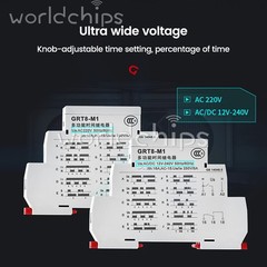 AC/DC12V-240V A220V 16A On Delay Off Delay Timer Relay Time Delay Relay Din Rail