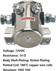 Max 300A Continuous Duty Solenoid Relay Nickel-Plating for Winch, Golf Carts, Ma
