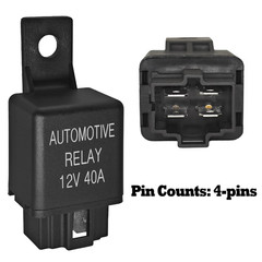 FLS821 Relay 12V 40A with Pigtail Wire Connector (Pack of 2) – Universal SPST 4-