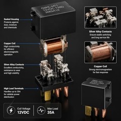 2 Pack Automotive Relay 12V 35A SPDT Plug In Waterproof Housing For Honda
