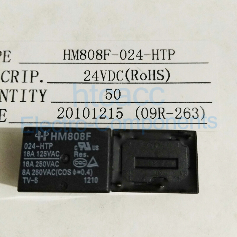 HM808F-024-HTP HongFa Power Relay 16A 24VDC 4 Pins (Pack of 10)