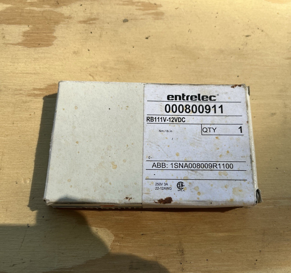 Entrelec RB111V-12VDC Relay Module 12VDC SPST LED 4-Pin 10A