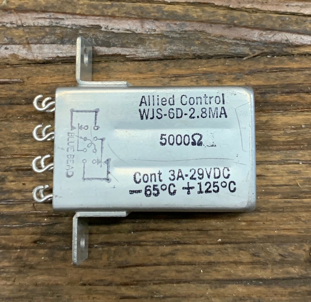 ALLIED CONTROLS WJS-6D-2.8MA RELAY 5000 OHMS 29VDC 3A 8 PIN HERMETIC NEW NO BOX