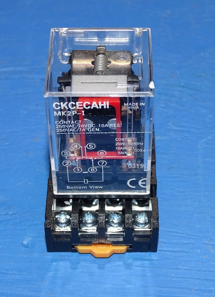 NEW MK2P-I Relay with octal socket – MK2PI, 10 Amp contacts, 12 V DC Coil, DPDT