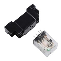 DC 12V 5A Coil 8Pin DPDT 35mm for din Rail Electromagnetic Power Relay + Socket