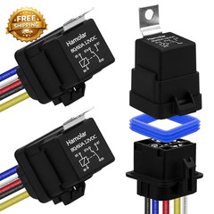 3 Pack 80/60 AMP 12V DC Waterproof Car Relay and Harness Heavy Duty 12 AWG