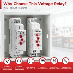 Single Phase Voltage Relay AC/DC110V~240V Adjustable Over or Under Voltage Pr
