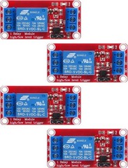4pcs DC 5V Relay Module 1 Channel Switch Board Optocoupler Isol Color: 5V-4pcs