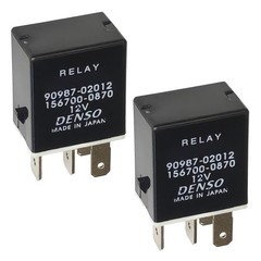 2Pcs 90987-02012 156700-0870 12VDC 4Pins Plug in (SPST) Automotive Relay