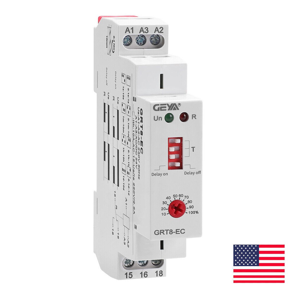 GEYA Off Delay&On Delay Time Cycler Delay Relay Switch DC24V AC230V Household