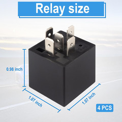 4 PCS Relays, 5 Pin Relay, 40A Waterproof Car Relays, 12V Relay Switch for El…