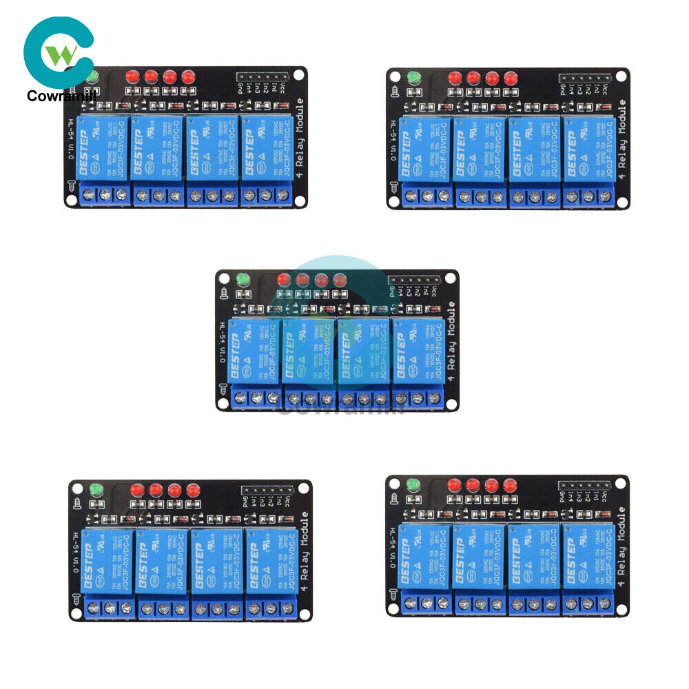 4 Channel 3V 3.3V Relay Module for Arduino Raspberry PIC AVR DSP ARM MSP430 New.