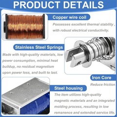 MagnetElectromagnet, HS1564B, DC12V 3A, 20mm Stroke, Force 60N, PushPullType, Off…