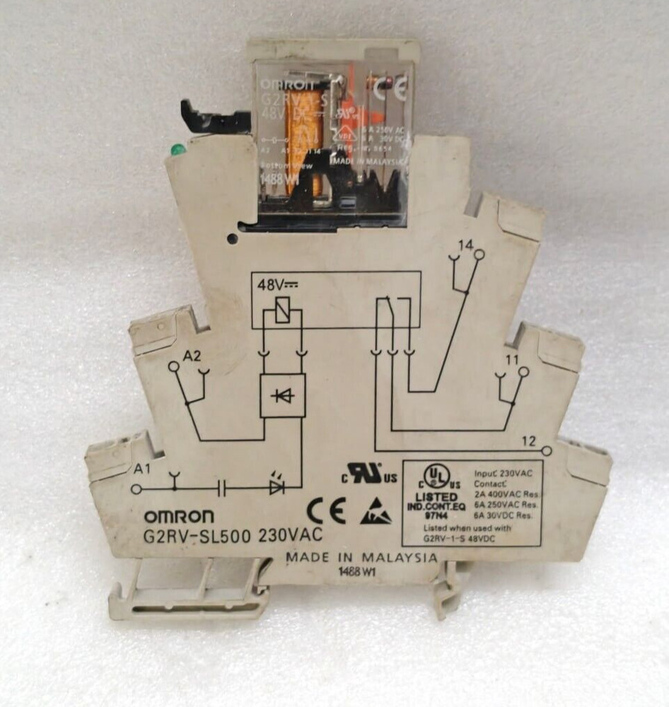 LOT OF 10 OMRON G2RV-1-S 48VDC RELAY WITH SOCKET G2RV-SL500 230 VAC