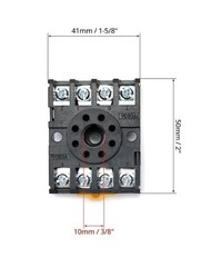 8-Pin 600V 10A Octal Relay Socket with Pressure Clamp Screw, 4-Pa Size: 4 Pack