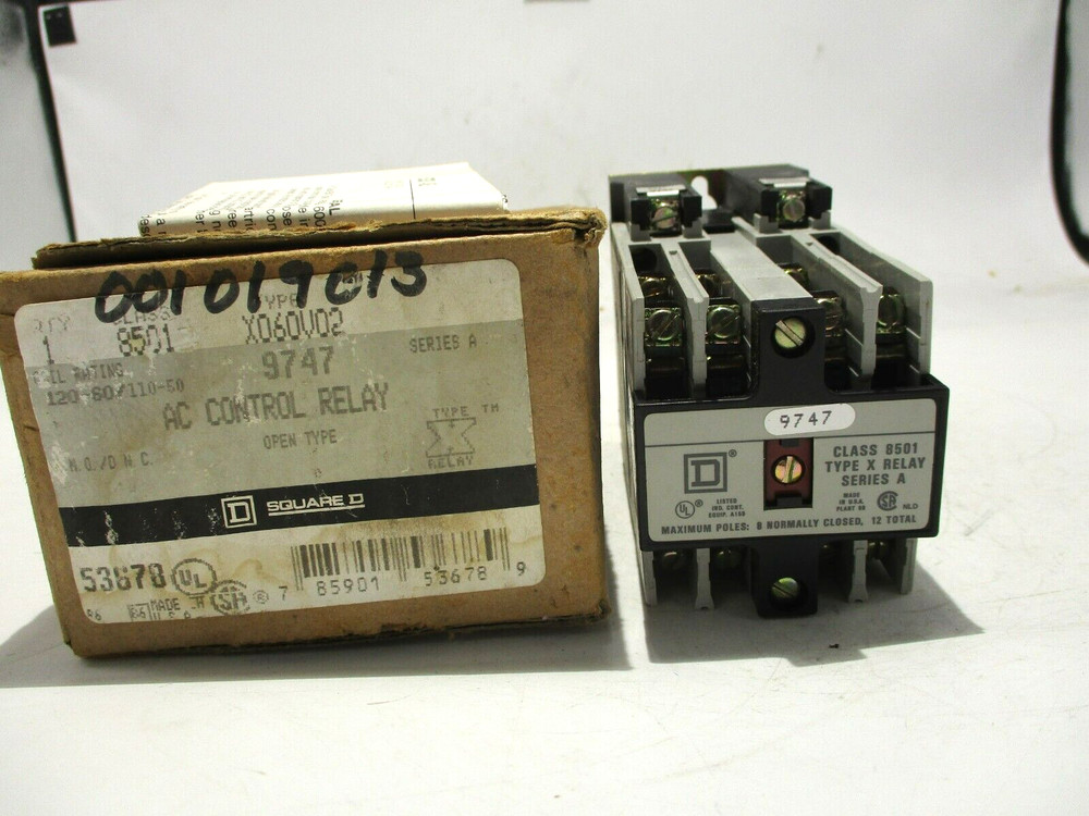 NEW SQUARE D 8501-X060V02 AC CONTROL RELAY 110/120V COIL
