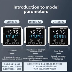 Digital Time Relay DH48S-S/2Z Cycle Timer 220V 380V 24V 12V with DIN Rail Base