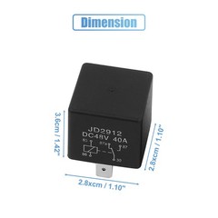 Universal JD2912 48V Coil 40A 5 Pin 1NO 1NC SPDT Security Power Relay Pack of 5
