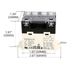 General Purpose Relay RGF2BU512L 25A 12VAC Coil 6Pin DPST NO LED Indicator