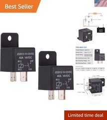 Car Relay 4 Pin 12V 40A SPST Pack of 2 Auto Switches & Starters