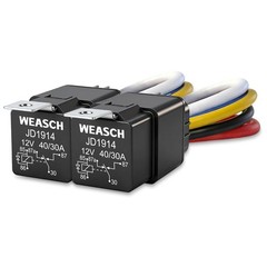 2 Pack 12V Waterproof Relay Kit, with Built-in Diode 12 AWG Harness Socket, 40/3