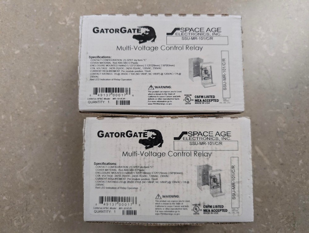 GATORGATE MULTI-VOLTAGE CONTROL RELAY SSU-MR-101/C/R **LOT OF 2**