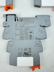 x(3) Phoenix Contact PLC-BSC-24DC/21 Relay Base 2966016 w/ 2961105 Relay