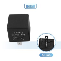 Universal JD2912 48V Coil 40A 5 Pin 1NO 1NC SPDT Security Power Relay Pack of 5