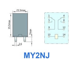 US Stock 2x DPDT MY2NJ MY2N-J HH52P JZX-22F 110V 120V AC Coil Power Relay 5A CE