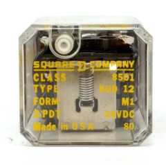 Square D 8501 KUD-12 Plug-In Relay DPDT 10 Amp 24VDC Coil
