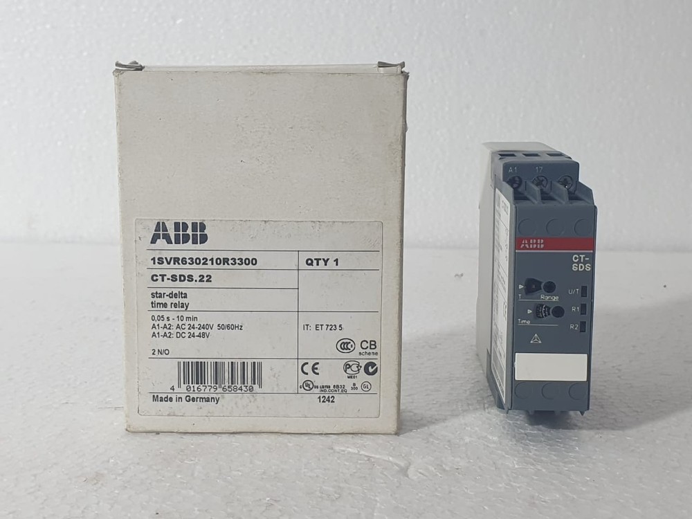 NEW | ABB 1SVR630210R3300 CT-SDS.22 STAR-DELTA TIME RELAY 0.05S-10MIN 24-240VAC