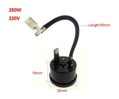220V Compressor Thermal 1/3HP Protector, Black