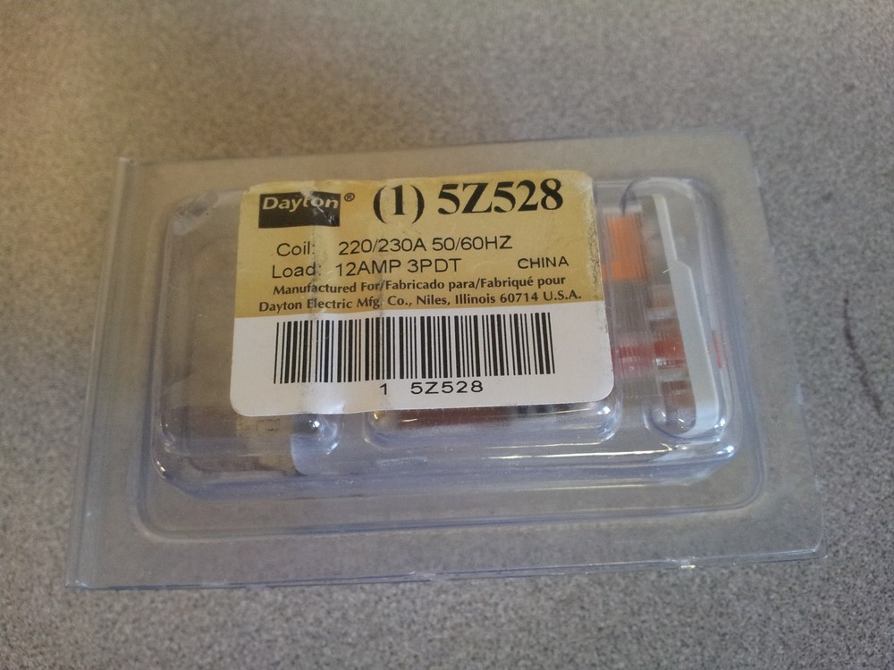 Dayton Electric Mfg 5Z528 11 Pin 12amp 3PDT 220/230A 50/60Hz Coil