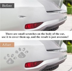 2 PCS Rhinestone Paw Print Car Stickers, 1.77″x1.38″ Self-Adh Color: Paw Print