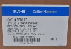 New Cutler Hammer BFD11T 10A 250V Control Relay 1 NO 1 NC 240VDC Coil NIB