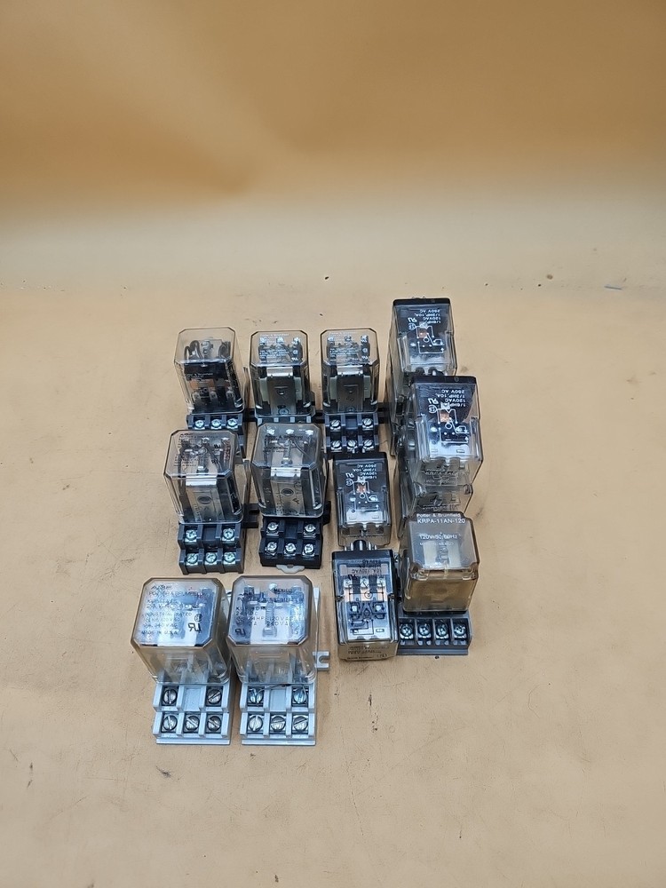 LOT OF 16 Potter & Brumfield Relays. KRPA-5AG-120, KUP-14D35-24, KUP-14D15