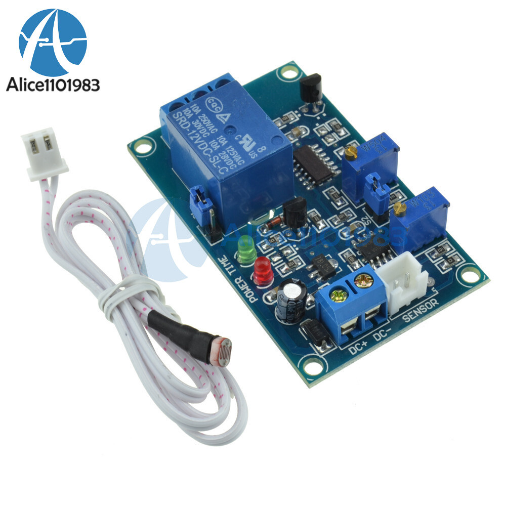 Photoresistor Relay Module 12V Light Detect Sensor Timmer Light Control