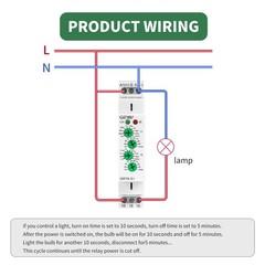 10A Asymmetric Cycle ON/Off Repeat Timer Relay 1SPDT DIN Rail AC/DC 24V240V