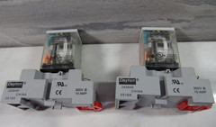 Qty. 2 Dayton 24VDC Relays 1EHT5 w/Bases 2A584M 300V 10AMP 0516X