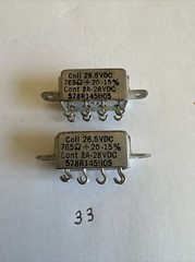 Allied Control DPDT Relays ER-SX-2132, 26.5 VDC 765 Ohms Cont 2A-28VDC Qty. 2
